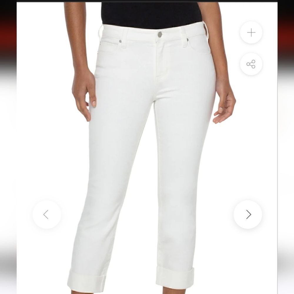 Liverpool Los Angeles CHARLIE CROP WIDE ROLLED CUFF  Size 32 NWT